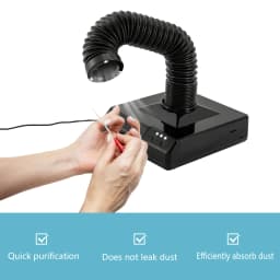 60W Vacuum Dust Collector, 19*19*21cm Dust Extractor, Vacuum Cleaner With Fan and 360° Rotatable Duct for Nail Grinding, Dentists, Clinics, Engraving