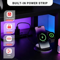 JHK L Shaped Gaming Desk with USB Charging Ports & LED Lights Reversible Desks Computer Gamer Table for Home Office Small Space