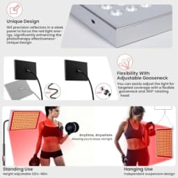 SAVILER® Red Light Therapy for Face and Body 160 Dual-Wavelength LEDs Red Light Lamp Panel with Stand 660nm 850nm Near Infrared