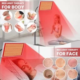 SAVILER® Red Light Therapy for Face and Body 160 Dual-Wavelength LEDs Red Light Lamp Panel with Stand 660nm 850nm Near Infrared