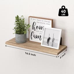 Wood Floating Shelves Set of 6, Shelves for Wall Decor, Farmhouse Shelf for Bedroom, Bathroom Storage Shelves, Book Shelves for