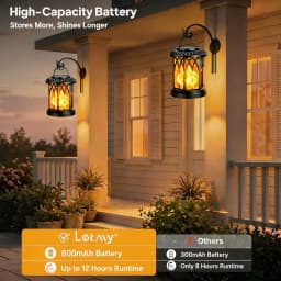 2/4 Pack Hanging Solar Lights Lantern Outdoor, Flickering Flames Solar Outdoor Lights, Solar Lanterns Outdoor Waterproof with Bigger Panel, Lanterns Decorative Outdoor for Yard Garden Decor