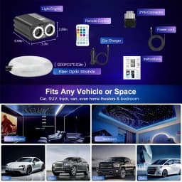 32W Twinkle Meteor 2 in 1 Starlight Headliner Light Kit, Fiber Optical Cable RGBW Light for Car/Home, APP/Remote Control 
