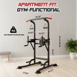 Power Tower Pull Up Bar Free Standing with Resistance Bands, 350LBS Heavy Duty Alloy Steel Dip Station for Home Gym