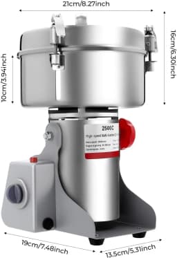 2500g Electric Grain Grinder, Mill 4500W Commercial Spice Grinder, 32000r/min High-speed Grain Spice Herb Dry Grinders, Machine 304 Stainless Steel Powder Machine