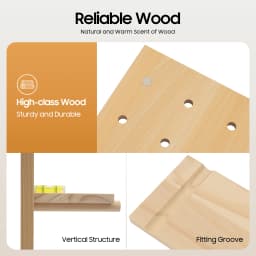 60*40cm Wooden Pegboard Set, Modular Display Pegboard Panel Kits, DIY Wood Nail Board For Home, Office, Garages