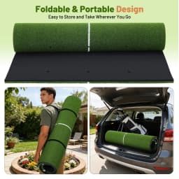 5x4ft Dual Turf Golf Practice Mat With Alignment Lines Indoor Outdoor Golf Hitting Pad Swing Chipping Trainer Backyard