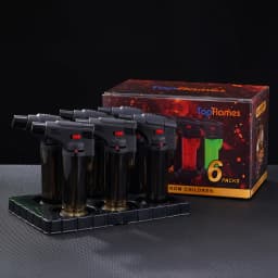 6PCS Spray Gun Jet Butane Gas Igniter with Adjustable Flame Size Portable Torch Lighter Suitable for Camping Cooking Welding BBQ