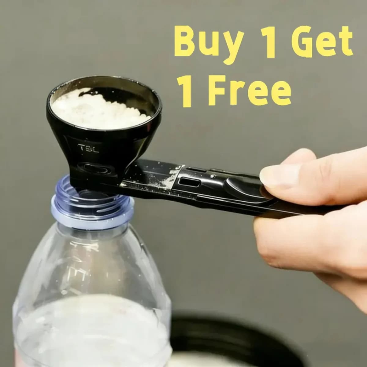 Buy 1 Get 1 Free Portable Funnel with Measuring Scale, 2-in-1 Powder Funnel for Water Bottle, Protein & Supplement