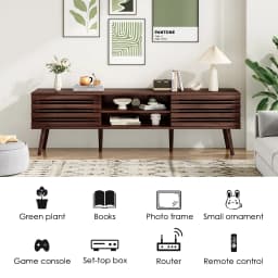 Farini Mid Century Modern TV Stand for TVs Up to 70", Wood Media Console with Storage & Cable Management for Living Room