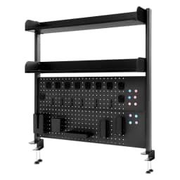 37" Clamp-on Pegboard with Accessories, No Drill Desk Shelf, 2-Tier Organizer with Hooks & Tray, Space Saving Storage Rack for Home Office & Dorm