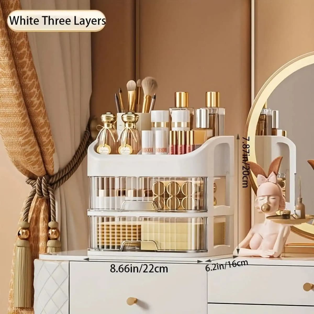 3-5 Layers Multi-Purpose Drawer Storage Cabinet, Dresser With Drawer Cosmetic Storage Box - Spacious Storage Space, Can Store Skin Care Products, Brushes, Eye Shadow, Lotion, Lipstick, Nail Polish - Very Suitable For Dresser, Bathroom, Bedroom And Dresser