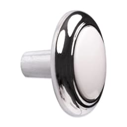 1-1/4" (32mm) (2.2oz) Classic Cabinet Knob, Chrome and White, 2 Pack