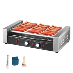 Hotdog Machine | 17 Hot Dogs Capacity Sausage Roller |1200W 110V Sausage Grill Cooker with Removable Oil Drip Tray, Double Temp Control for Kitchen