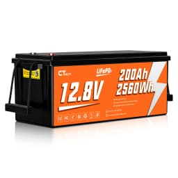 CTOLITY 2560Wh 12V 200Ah LiFePO4 RV Battery Low Temp Cutoff - Built-in 200A BMS - Deep Cycle for Camper, Trolling Motor RV