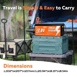 CTOLITY 2560Wh 12V 200Ah LiFePO4 RV Battery Low Temp Cutoff - Built-in 200A BMS - Deep Cycle for Camper, Trolling Motor RV