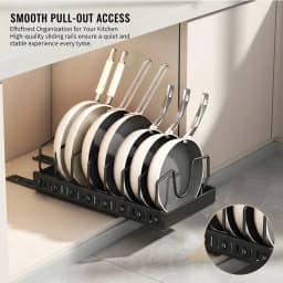 1/2pcs Cabinet Pull-Out Storage Box For Pots, Pans, Bowls, And Utensils. Sliding Lid Holder And Flat-Bottom Pan Holder For The K
