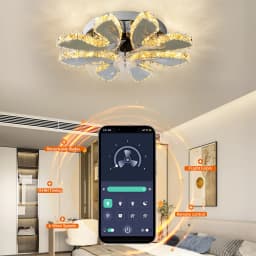 LED Ceiling Fan Lamp Chandelier Retractable Blades Pendant Fan Light Modern Decor Lustre Fixture Living Dining Room Chandelier