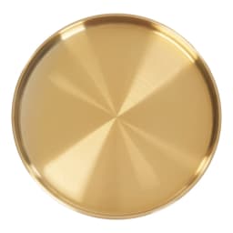 6 Piece Round Serving Tray, Gold Plated Tray Set 30cm Diameter, Elegant Decorative Trays for Wedding Party Decor, Home Kitchen