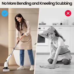 9-in-1 USB Rechargeable Electric Cleaning Brush Telescopic Handle 8 Brush Heads Multi-Surface Cleaner for Home Car
