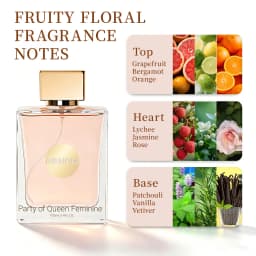 RISNOW Fruity Floral Fragrance 3.4 oz 100ml for WoMen - Party of Queen Feminine with Orange Rose Patchouli Vanilla Long-Lasting Luxury Arabian WoMen's Perfume