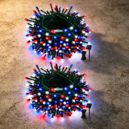 2/4/6 Pack Independence Day Patriotic Solar Lights, 90Lm IP65, American Flag Stake Light & Red White Blue Solar String Lights, for 4Th of July Memorial Day Veterans Day Decor