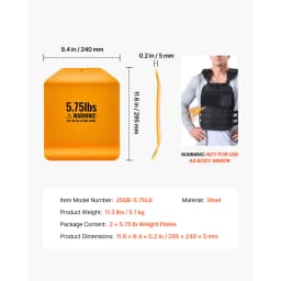 SucceBuy Curved Weight Vest Plates 5.75/8.75 LB Pairs Steel Tactical Weighted Plates for Vest for Strength Endurance Training