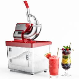 750LBS/H Commercial Ice Shaver Crusher, 4 Stainless Steel Blades 2000RPM, 350W Snow Cone Machine with 2LBS Ice Box Capacity, Electric Shaved Ice Maker for Home & Commercial Bar Cafe Party