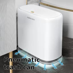 Joybos 3.3 Gallon Slim Trash Can For Bathroom, Auto-Bagging & One-Press Lid, 12.5L Large Waste Bin For Narrow Gap, Modern Hands-Free Garbage Pail For Bedroom Office