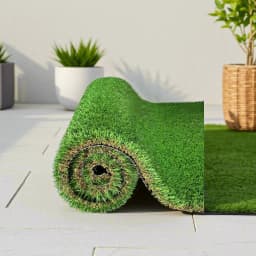 3FTX10FT Outdoor Artificial Grass Rug, Thick Fake Grass Roll Patio Balcony Garden Lawn Dog Turf Drain Mat 1.38" Pile Height