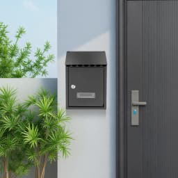 Wall Mounted Mailbox with Lock & Key Large Capacity Retro Style Iron Letter Box Weatherproof for House Apartment Office Use