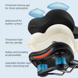 ROCKBROS Bike Saddle Silicone Cushion Shock Absorbing Comfortable Cycling Seat Hollow Breathable Thickened Sponge Bicycle Seat