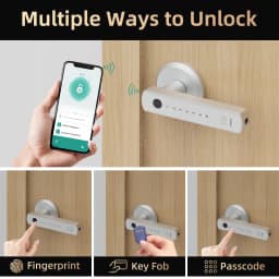 Viladepot Smart Lock Fingerprint, Passcode, Card, App Control, Type-C Emergency Power, Indoor Door Lock