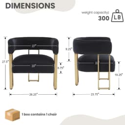 Black Velvet Barrel Accent Chair Set,Gold Metal Legs Comfy Reading Lounge Bedroom Reception,2PCS,Customized