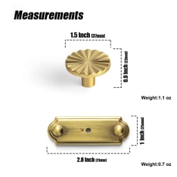 Goo-Ki Modern 3''Hole Centers Brushed Brass Cabinet Pulls,Accessible Luxury Zinc Alloy Din Cup Cabinet Pulls with Mordern Style