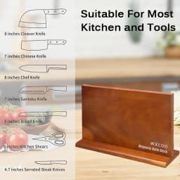 1PC Upgraded Home Kitchen Double-sided Wooden Magnetic Knife Block Kitchen-Friendly Kitchen Accessories for Kitchen Convenience Exceptional User Experience No Drilling Storage Magnetic Stands Organizer Tools