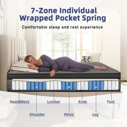 ENSHUI 12/14 Inch Hybrid Mattress Twin Full Queen King – Bed In A Box With Gel Memory Foam And Pocket Springs For Pressure Relief, Cool Breathable Sleep And Edge Support – Medium Firm, Durable, Fiberglass-Free And Odorless Mattress