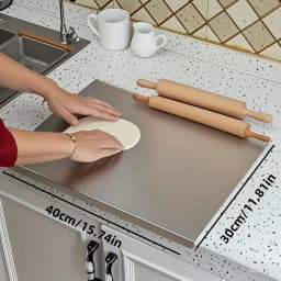 Large Stainless Steel Cutting Board 304 with Lid And Non-Slip Pad Kitchen Chopping Board for Meat Suitable for Countertop