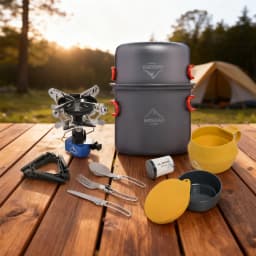 Widesea Camping Gas Stove Tableware Set Portable Gear Tourist Gadgets Kitchen Stuff Cooking Survival Camper Accessories Supplies