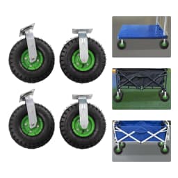 10 Inch Pneumatic Casters Set of 4, Heavy Duty Casters Air Tires Rubber Wheel with Tread Pattern for Hand Truck, Freight Equipment, 275.58lbs Capacity