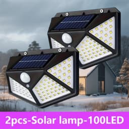 Solar Lights Outdoor 6 Pack, 100LED/3 Modes 270° Lighting Angle Motion Sensor Security Lights Wall Lights Solar Powered Bright for Backyard Garden Fence Patio Front Door