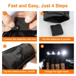 DAYWOLF Led Gloves Mountain Hiking Cycling Fishing Outdoor Night Sports Anti Slip Lighting Touch Screen Half Finger Men Green