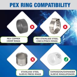 KING SMART F1960/Wisbo/PEX A Expansion 3/4" * 1/2" * 3/4" PEX Tee; 10Pcs/Case; PPSU; 80364