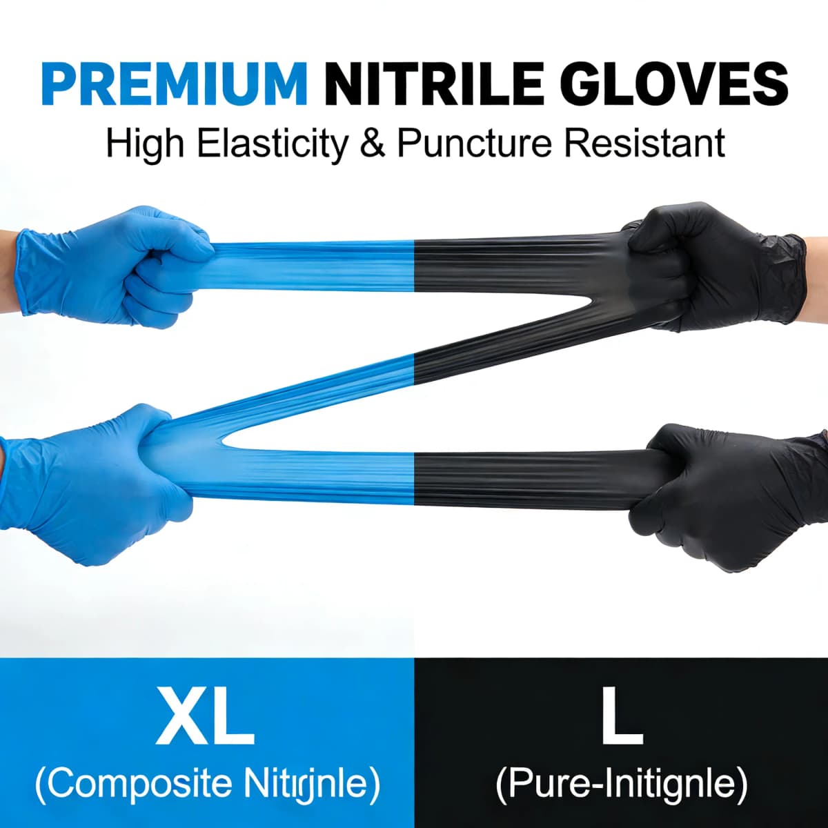Disposable Nitrile Gloves 100PCS Powder Free Latex Free Puncture Resistant for Kitchen Cleaning Industrial Use