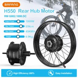 BAFANG G062 Wheel Hub Motor 48V 1000W 26/20inch x 4.0" Fat Tire Rear Disc Brake Driver Conversion Kits 8fun H550 Drop Out 175mm