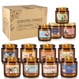 12-Pack Christmas-Themed Apothecary Bottle Scented Candles for Home Decor And Atmosphere Relaxation