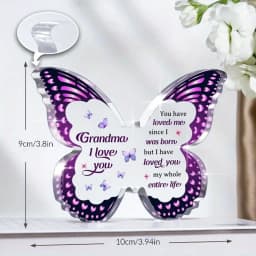 Butterfly Acrylic Plaque for Grandma – Gift from Grandchildren for Birthday, Mother’s Day & Christmas