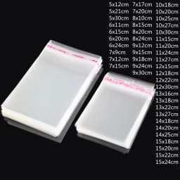 100Pcs 5Wires Clear Self Adhesive Bag Resealable Waterproof Gift Food Candy Pacakging OPP Plastic Bag Cellophane Storage