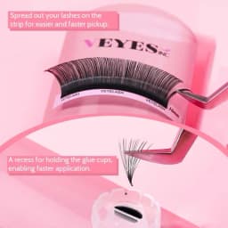 VEYES INC VEYES Lash Flow Platform – Curved Acrylic Lash Tile with 5 Sunflower Fanning Cups for Faster, Smoother Lashing