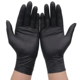100PCS Black Nitrile Gloves - Disposable Oil-Resistant Non-Slip for Kitchen Cooking Baking Bar Tending Restaurant Food Prep
